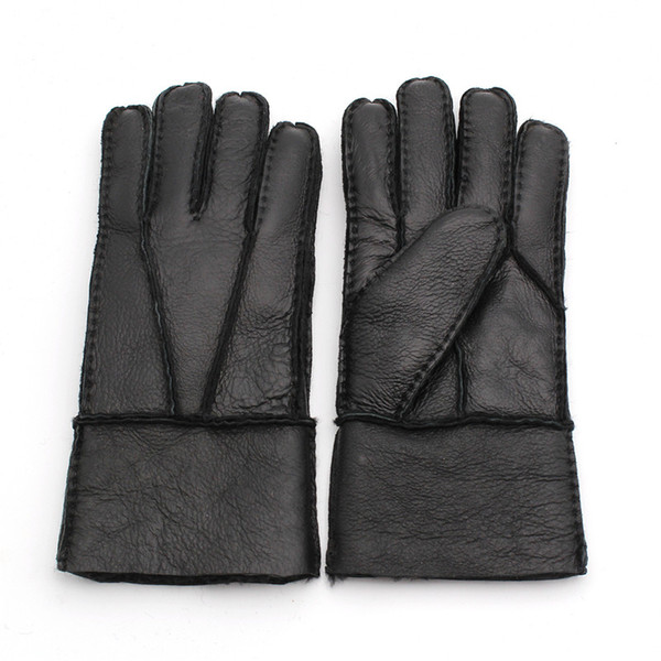 Whole Sale- Brand Mens Fashion Fur Leather Gloves Winter Warm Wool Gloves Windproof Multi Colors Choices By Free Shipping