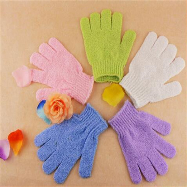 2017 New Factory price 100 Pcs Exfoliating Bath Glove Five fingers Bath Gloves