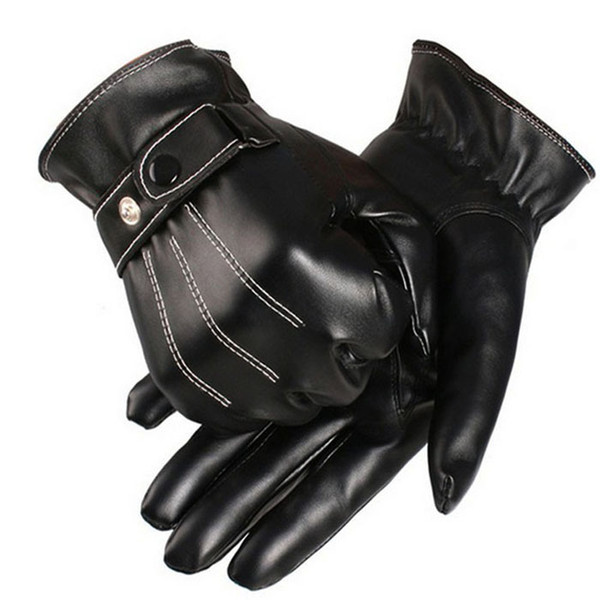 New Classic Mens Luxurious PU Leather Winter Super Driving Warm Gloves Cashmere Dave