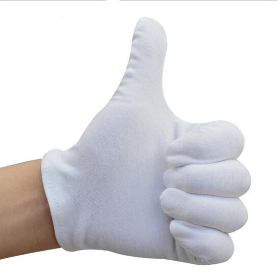 Manufacturers selling 100% cotton gloves white cotton glove work etiquette jewelry jersey gloves