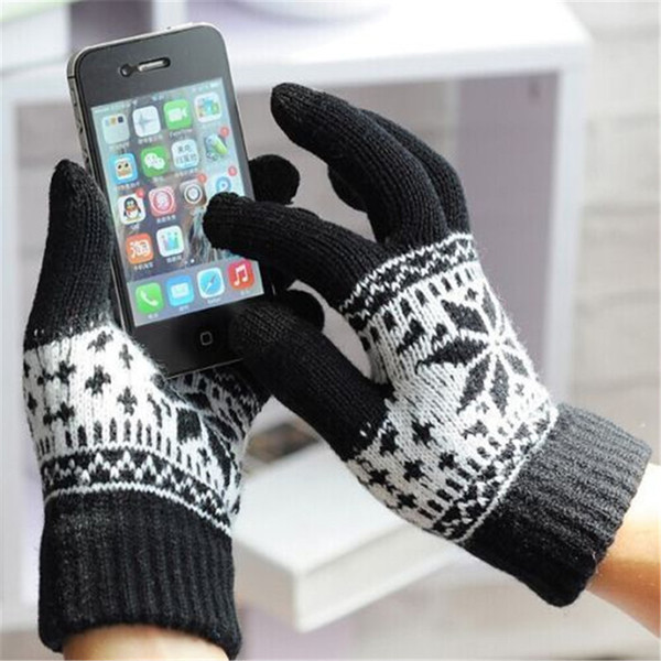 10 Colors Snowflower Touch Screen Magic Gloves Unisex Male Female Stretch Knitted Gloves Mittens Hot Warm Accessories