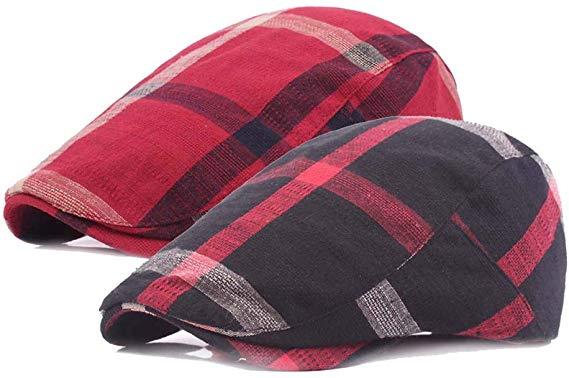 Mens Womens Colored Plaid Longshoremans Flat Driving Hunting Golf Cabbie Caps Combination Irish Ivy Newsboy Hat Free Shipping