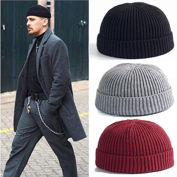 Cold hat man winter warm cap Korean version of the street knitting wool cap melon leather hat outdoor tide hat wholesale