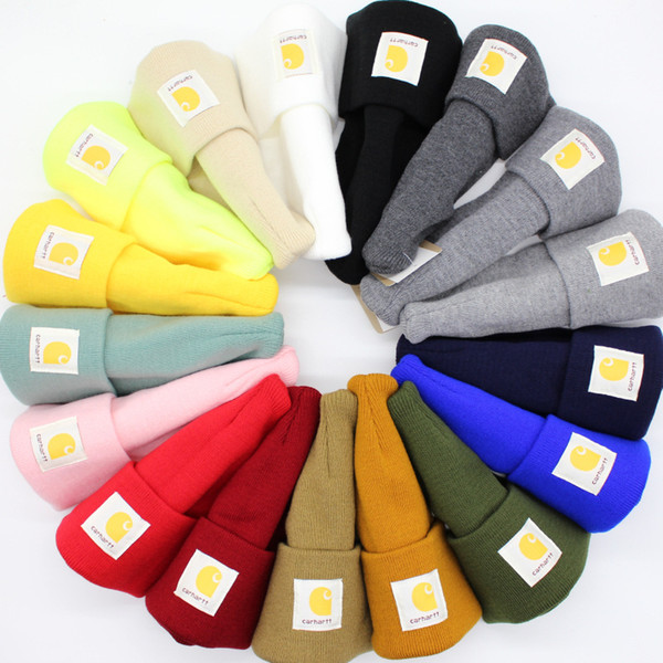 19 Colors Autumn Winter Knitted Beanie Caps for Men Women Outdoor Sport Wool Warm Skull Cap Casual Lovers Street Hat