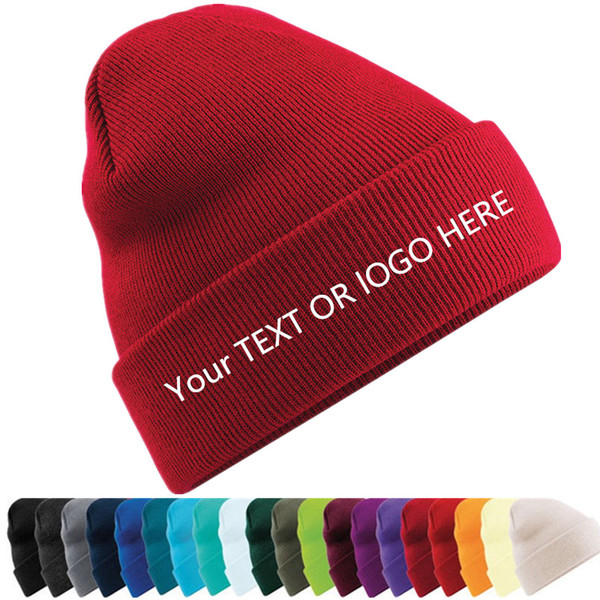 DIY personality design custom logo autumn winter solid color mesh hats skullies beanies for men female team brand customize caps