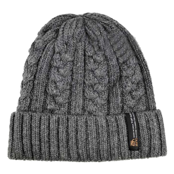 FABY Hot ZIYI Man Beanies Crochet Hats Outdoor Warm Wool Knit Hat Turban Knitted Hat Dark Gray