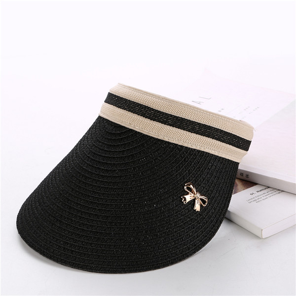 XIANXIANQING 2018 Women's Outdoor Empty Top Hat Lady's Beach Hats Women's Bow-Knot Caps Lady's Summer Sun Protection Caps 8619