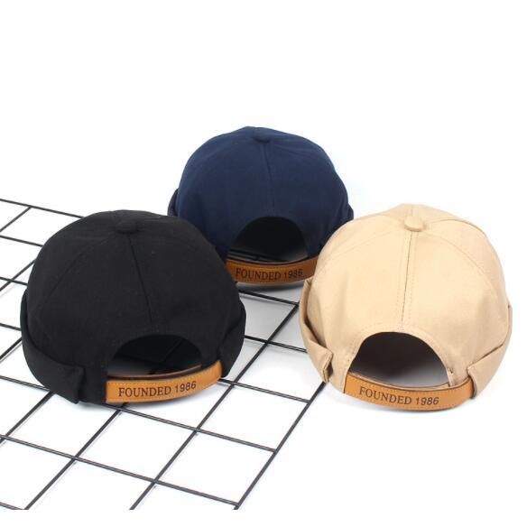 Sports men and women street trend breathable leather hats hot pure cotton pure color landlord hat