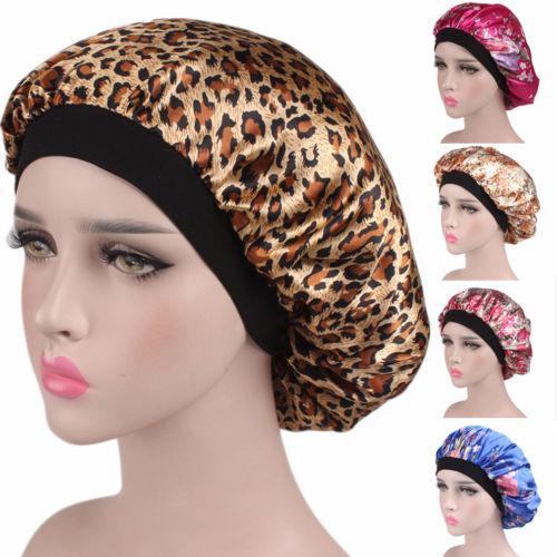 Long Hair Care Women Fashion Satin Bonnet Cap Night Sleep Hat Silk Cap Head Wrap