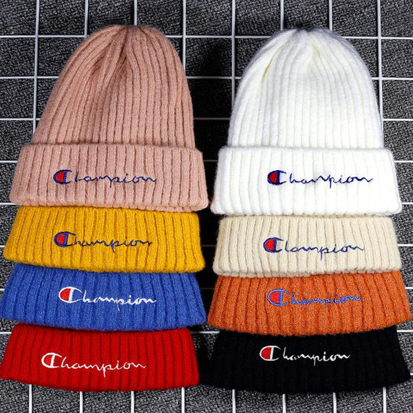 Mens Beanie Winter Wool Hat New Fashion Womens Knitted Thicken Warm Champion Fashion Beanie Bonnet Cap