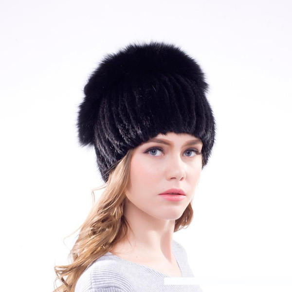 On Sale Women winter hat natural hand-woven real fur hat personality design hot discount ladies fashion