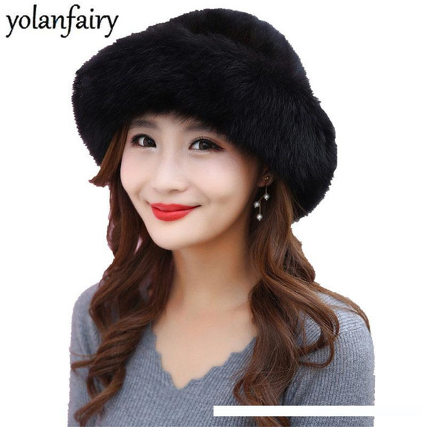 2018 Winter Hats for Women Natural Bonnet Women's Streetwear Hat Fashion Real Fur Warm Caps Gorros Mujer Invierno MY814