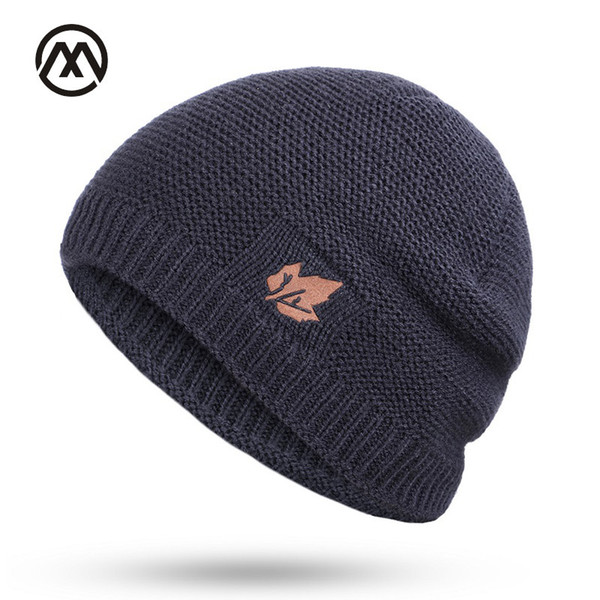 Wholesale New knit hats men's and women's outdoor warm thickening plus velvet loose caps Skullies brand winter ski male bone T200116