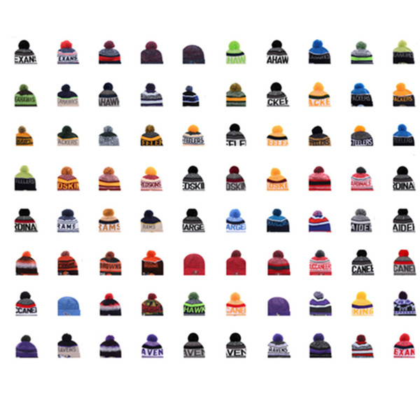 2018 Team Beanies Caps Pom Sports Hats Mix Match Order 18 Teams All Caps in stock Knit Hat Top Quality Hat More 5000+Styles