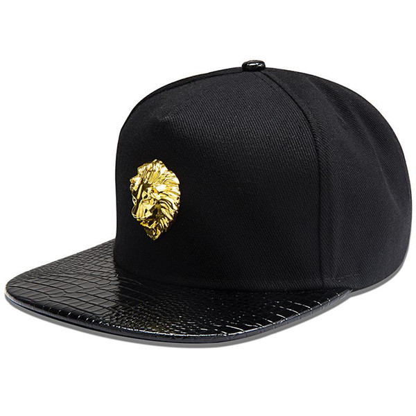 Metal Lion Head Hats Adjustable Hip Hop Flat Brimmed Baseball Cap Snapback Hat Women Men Personalized Cotton #HPO104