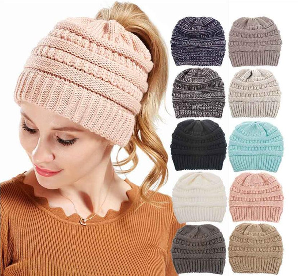 Spring and autumn hot style men and women with the same hat pure color wool knitting thermal hat multi-functional wear method casual sports