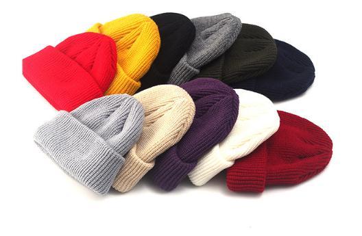 Fashion pop simple monochrome dome landlord hat male fall winter street couple melon skin knitted wool hat