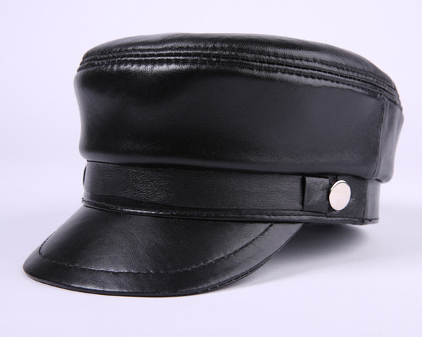 New fashion summer leather peaked cap baseball hat outdoor mens tourist cap