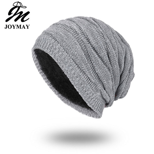 Joymay Brand Winter Beanies for Men Solid Color Hat Man Plain Warm Soft Skull Knitting Cap Touca Gorro Hats Vogue Knit Beanie WM055