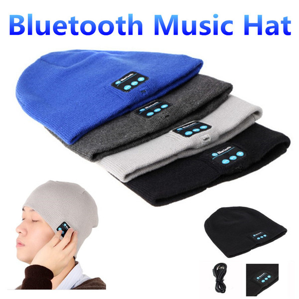 Bluetooth Music Hat Soft Warm Beanie Cap with Stereo Headphone Headset Speaker Wireless Microphone for man support for iphone ipad MP3 ipod