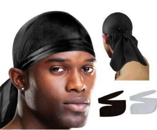 2018 Bandana Durag DU-RAG Satin Noir Caps Hip Hop Rap Cap Do-Rag Sports Unisex Head Scarf Men Head Scarf Dancer DJ Street Scarf B418