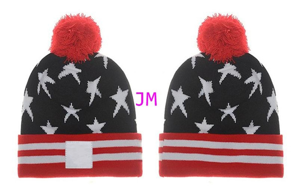 2019 hot sale luxury fashion knitting cotton hats hair ball stars camouflage high quality fashion cheap Beanie cap women's winter warm hats