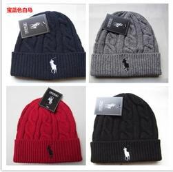 2018 Fashion Unisex Spring Winter Hats for Men women Knitted Beanie Wool Hat Man Knit Bonnet Polo Beanie Gorros touca Thicken Warm Cap