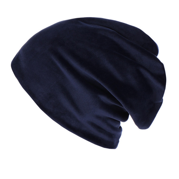 New Casual Winter Velvet Warm Slouch Hip Hop Hats For Women Solid Baggy Skullies Beanies Hat Female Fashion Cap Women