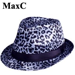 Free shipping leopard print caps white grey fitted caps fashion caps panama fedora hat medium size for almost