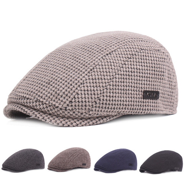 Men Classic Berets Winter Warm Driving Golf Cap Casual Cabbie Newsboy Hat 4 Colors Free Shipping 1PC