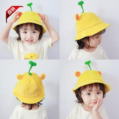 Children's Fisherman hat Spring And Autumn Festival Children's Circular Cute Cartoon Hat, Fisherman hat for Parent-child Women and