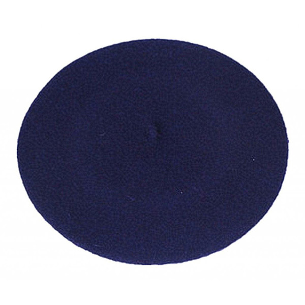 Classic Black Wool Beret Cap Navy