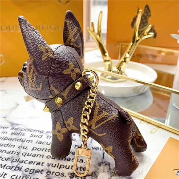 2019 French bulldog key chain fashion male and female car key chain handbag accessories key chain brand gift box