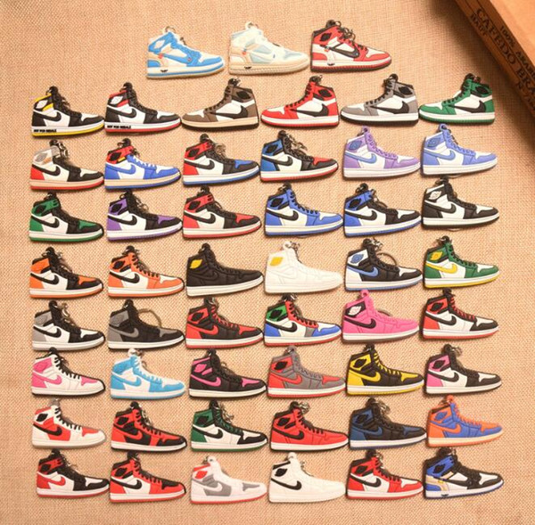 Go Wholesale Running Mini Shoe Keychain 3D Sneaker Soft Rubber Multi Styles Available Free Choice Charms