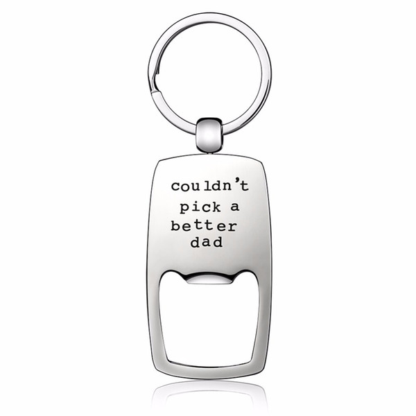 To Dad Bottle Opener EVBEA Touch Fathers Day Gift Cool Flat Key Chain Engraved ' Couldn't Pick a Better Dad'