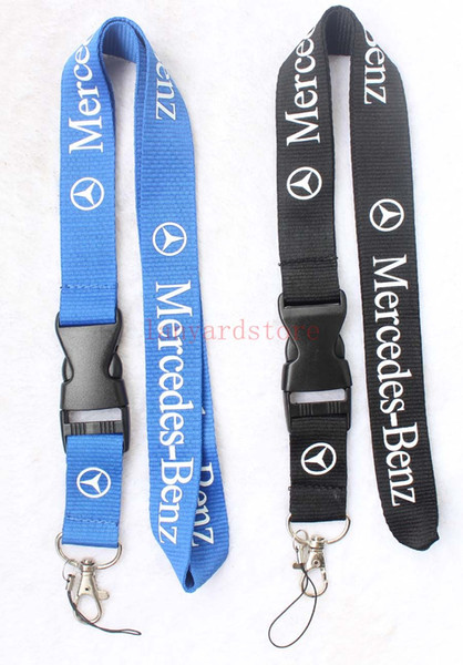 The charisma of a car MERCEDES-BENZ Lanyard Keychain Key Chain ID Badge cell phone holder Neck strap black.