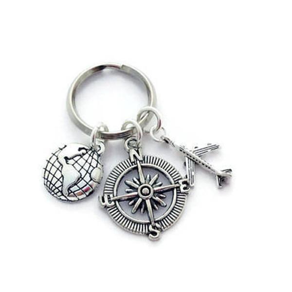 Compass Key Chain Creative Key Ring Woman Keychain Kids Keyring Metal Man Sliver Color Girls Cute Zinc Alloy Personality Llavero