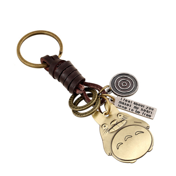 Pet Keychain Punk Leather Key Ring Zinc Alloy Charm Custom Key Chain