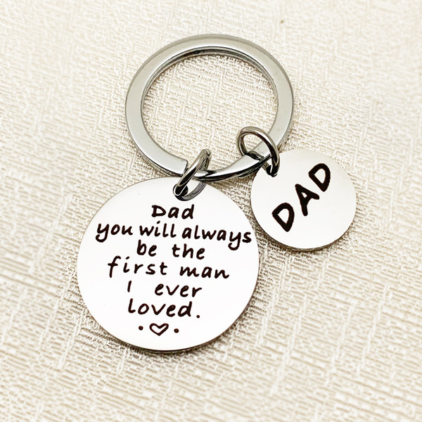 Fathers Day Gifts Keyring Stainless Steel Charm Father and Daughter Keychains Family Jewewlry Dad Gift