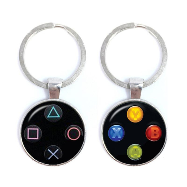 Video Game Controller Keychains Cool Men Gaming Gamer New Vintage Jewellery Fashion Jewelry Key Ring Holder Glass Keychain