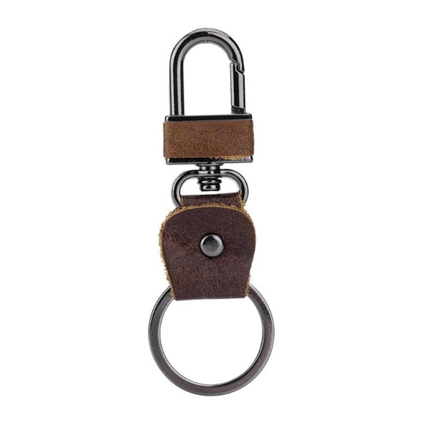 Creative Leather Material Lock Pattern Keychain Simple Car Charm Key Ring Holder Jewelry Gift 90x30x5mm