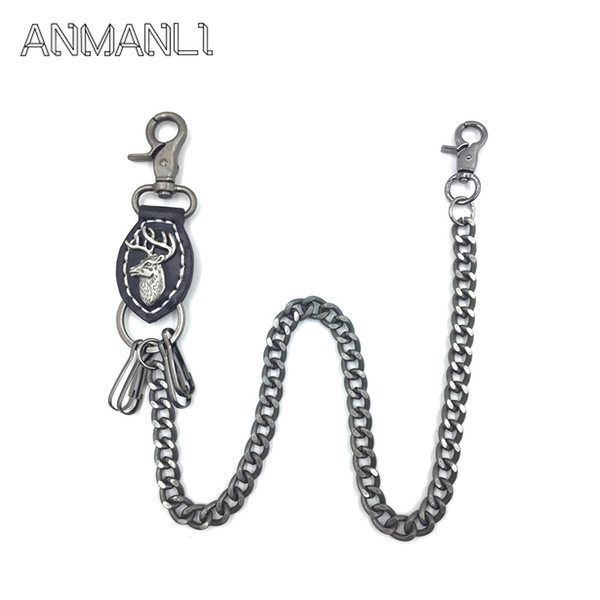 Men's Motorcyle KeyChain Jean Biker Wallet Belts Chain Skull Charm Gothic Rock Skull Pants Trousers Waist Key Men's YE50