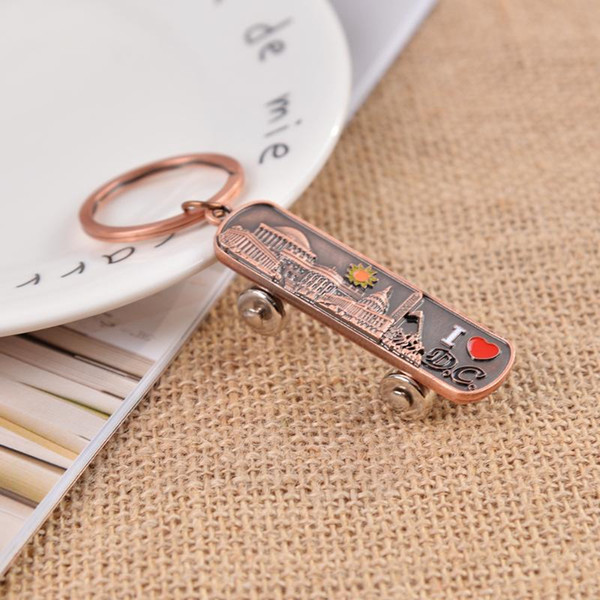 Skateboard Letters Keychain Bottle Opener Zinc Alloy Madrid Key Chain Ring Animal Tree Multifunctional Keychains for Men Trinket