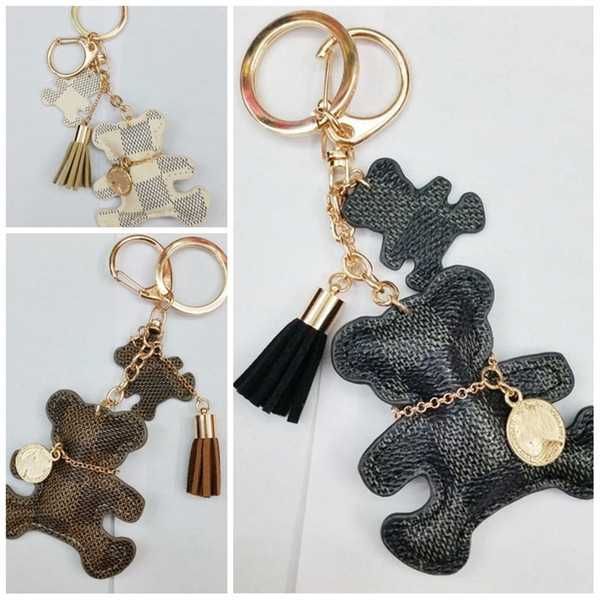 Tailor Made Little Bear Key Ring PU Tassels Bag Keys Buckle Men And Women Automobile Keychain Fashion 6 5fy I1