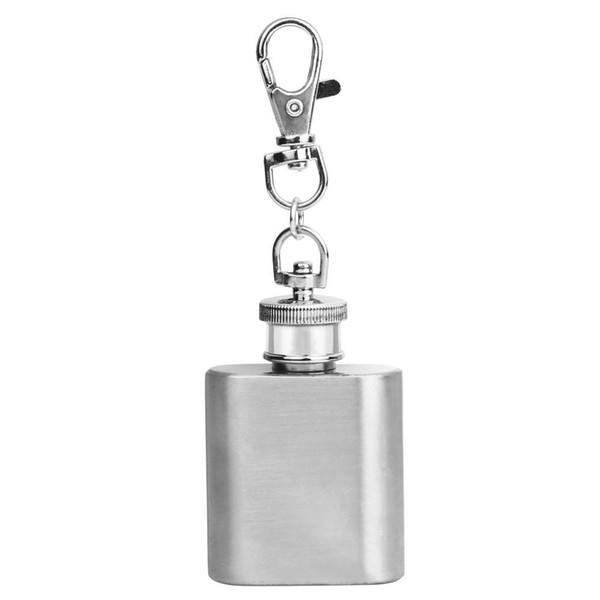 OTOKY 2018 Hot Sale 1PC Silver 1oz Mini Stainless Steel Hip Flask Alcohol Flagon with Keychain For Gift Dropshipping Apr9