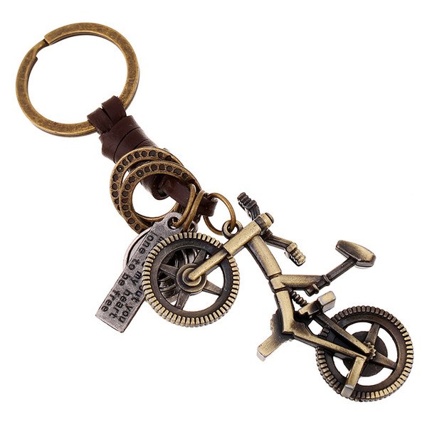 fashion vision punk leather keychains with cap animals robot bike pendant key chain jewelry model no. NE949-12