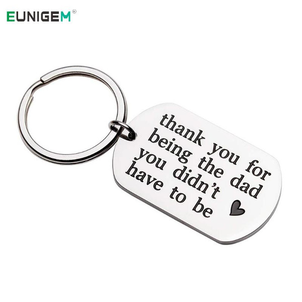 Personalized Key Chain Ring Father Gifts for Stepfather Father Birthday Wedding Gift for Step Dad New Dad Adopted