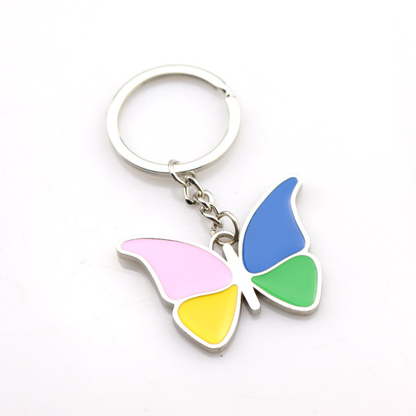 INS Popular Jewelry Drop Glue Butterfly Keychain Creative Keychain Manufacturer Company Advertising Gift Activities Customized Gifts