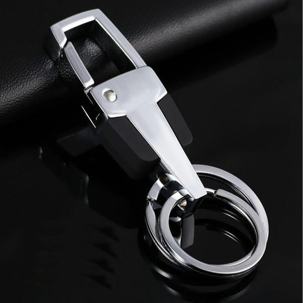 Men Metal Keychains Hot Sale Double Rings Keychain Key Chains Keyring Key Ring Keyfob Promotion Gifts Wholesale Free Shipping 0065CHR