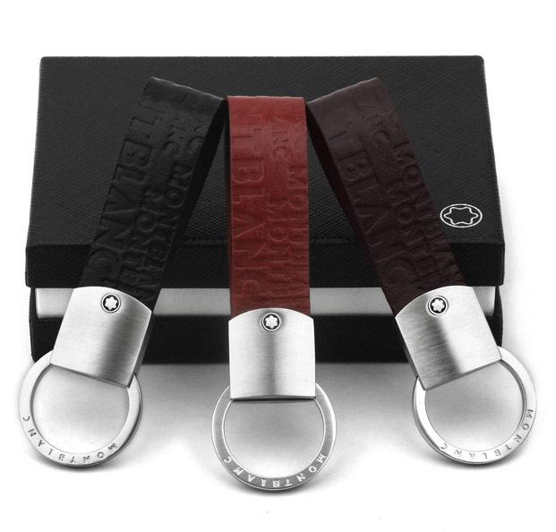 Wholesale-Free shipping high quality mens leather with stainless steel keychain keyring in white gold with red/black/brown-1PC